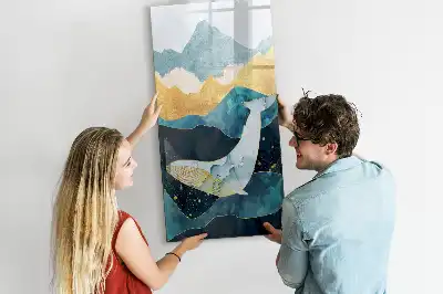 Magnetická kreslící tabule v designu mramorová velryba