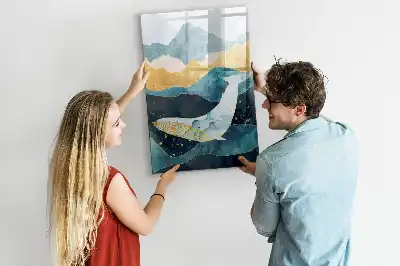 Magnetická kreslící tabule v designu mramorová velryba