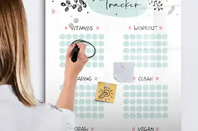 Magnetická popisovací tabule sledovač návyků