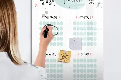 Magnetická popisovací tabule sledovač návyků