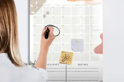 Magnetická popisovací tabule měsíční plánovač