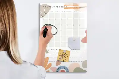 Magnetická popisovací tabule měsíční plánovač