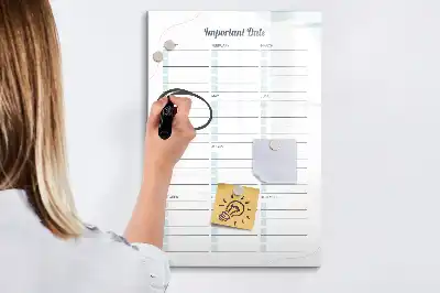 Magnetická popisovací tabule pro důležitá data