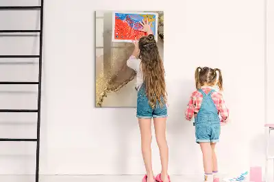Magnetická tabule na kreslení v designu lesklého mramoru