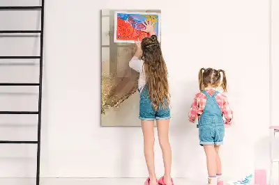 Magnetická tabule na kreslení v designu lesklého mramoru