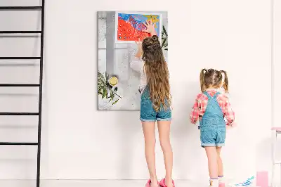 Magnetická kreslicí tabule beton a olivy