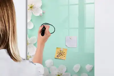 Magnetická popisovací tabule s motivem kvetoucích květin