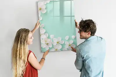 Magnetická popisovací tabule s motivem kvetoucích květin