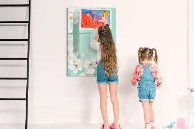 Magnetická popisovací tabule s motivem kvetoucích květin