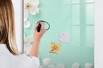 Magnetická popisovací tabule s motivem kvetoucích květin
