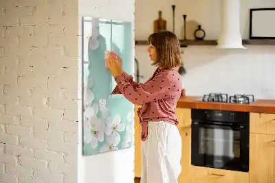 Magnetická popisovací tabule s motivem kvetoucích květin