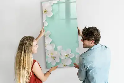 Magnetická popisovací tabule s motivem kvetoucích květin
