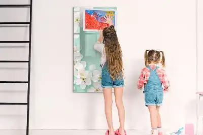 Magnetická popisovací tabule s motivem kvetoucích květin