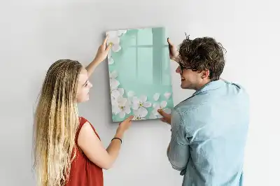Magnetická popisovací tabule s motivem kvetoucích květin