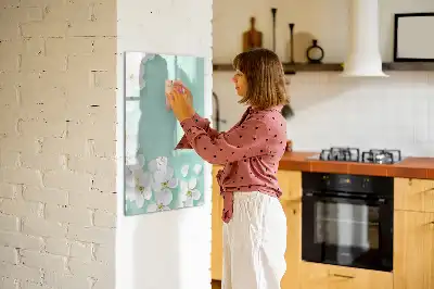 Magnetická popisovací tabule s motivem kvetoucích květin