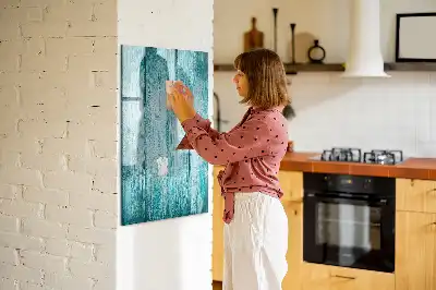 Magnetická popisovací tabule v dekoru modré dřevo