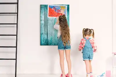 Magnetická popisovací tabule v dekoru modré dřevo