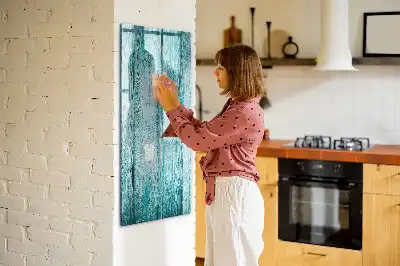 Magnetická popisovací tabule v dekoru modré dřevo