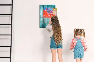 Magnetická popisovací tabule v dekoru modré dřevo