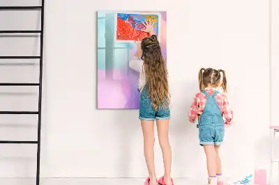Magnetická tabule na kreslení pastelová pírka
