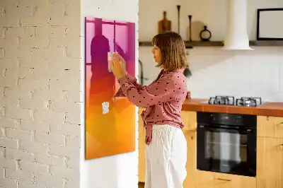 Magnetická tabule na kreslení gradientní východ slunce