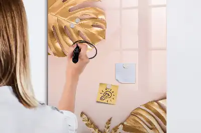 Magnetická popisovací tabule se vzorem zlatých listů