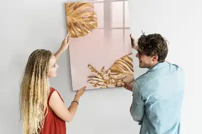 Magnetická popisovací tabule se vzorem zlatých listů