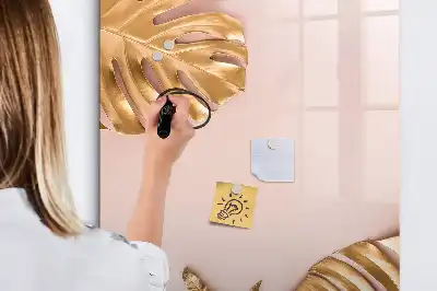 Magnetická popisovací tabule se vzorem zlatých listů
