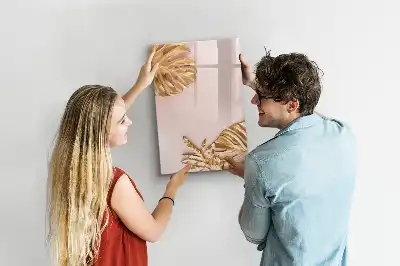 Magnetická popisovací tabule se vzorem zlatých listů