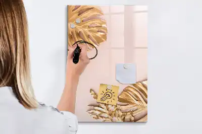 Magnetická popisovací tabule se vzorem zlatých listů