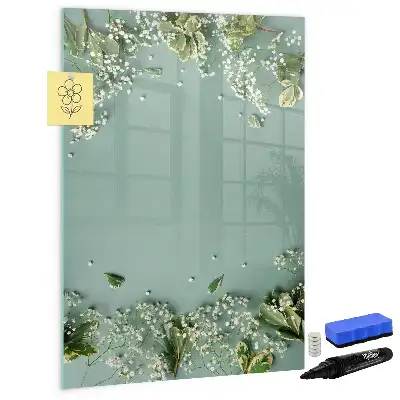 Magnetická tabule na kreslení květinový motiv