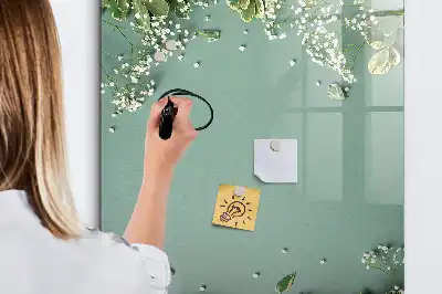 Magnetická tabule na kreslení květinový motiv