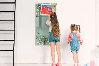 Magnetická tabule na kreslení květinový motiv
