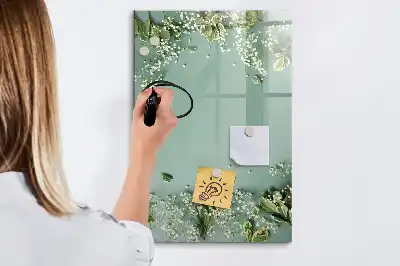 Magnetická tabule na kreslení květinový motiv