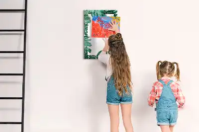 Magnetická tabule na kreslení v rámečku s motivem monstery