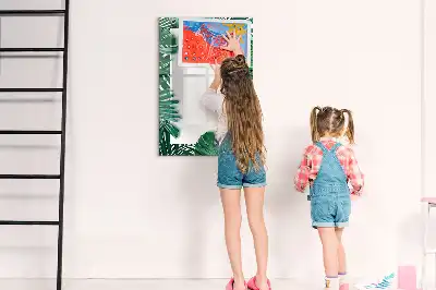 Magnetická tabule na kreslení v rámečku s motivem monstery