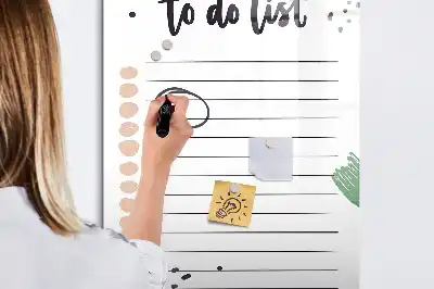 Magnetická tabule na kreslení v provedení seznam úkolů