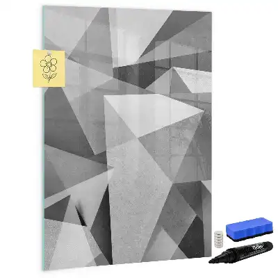 Magnetická popisovací tabule s motivem geometrické abstrakce