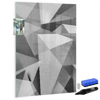 Magnetická popisovací tabule s motivem geometrické abstrakce