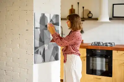 Magnetická popisovací tabule s motivem geometrické abstrakce
