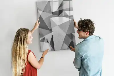 Magnetická popisovací tabule s motivem geometrické abstrakce