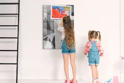 Magnetická popisovací tabule s motivem geometrické abstrakce