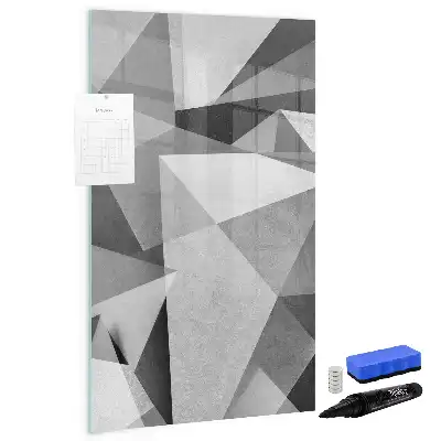 Magnetická popisovací tabule s motivem geometrické abstrakce