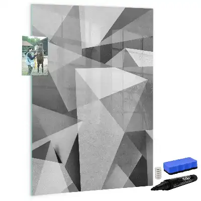 Magnetická popisovací tabule s motivem geometrické abstrakce