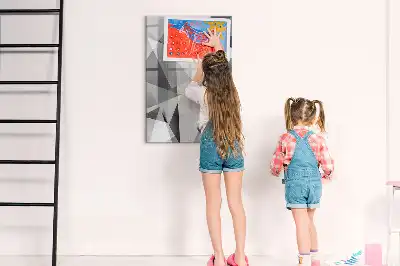 Magnetická popisovací tabule s motivem geometrické abstrakce