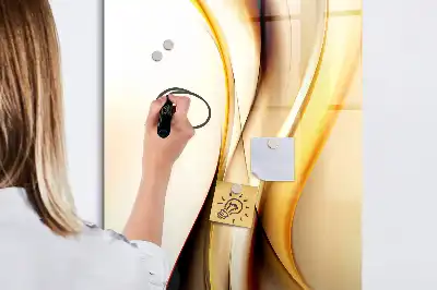 Magnetická popisovací tabule zlatá abstrakce vlny