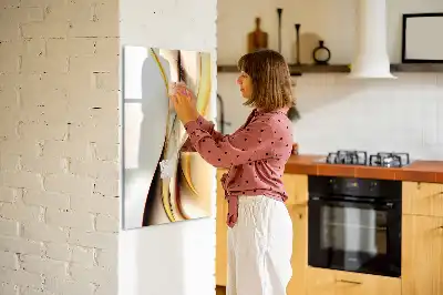 Magnetická popisovací tabule zlatá abstrakce vlny