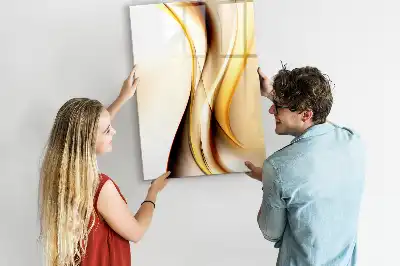 Magnetická popisovací tabule zlatá abstrakce vlny