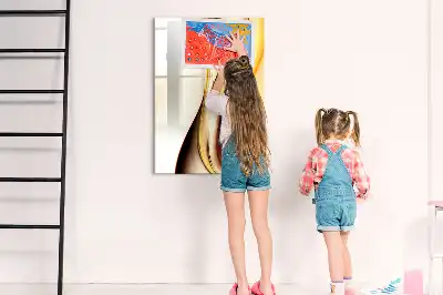 Magnetická popisovací tabule zlatá abstrakce vlny