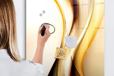 Magnetická popisovací tabule zlatá abstrakce vlny